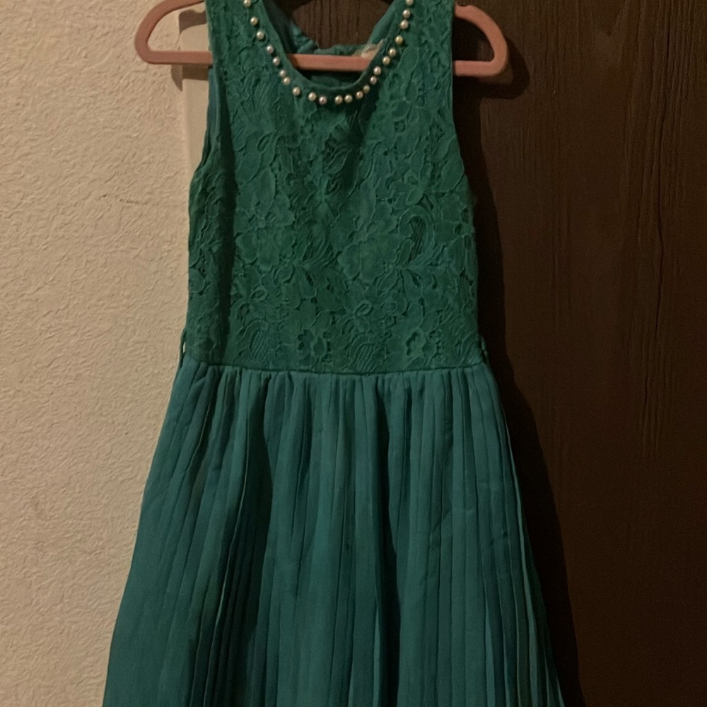 Elegant Green Lace Kids Dress